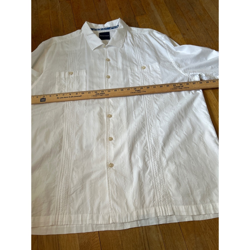 Tommy Bahama Camp Shirt Pima Cotton Button Up‎ Long Sleeve White 3XL resort wear - Picture 8 of 8